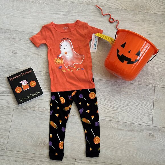 Halloween Bundle Ghost Spooky Sweet 18 month Outfit Set NWT - Picture 2 of 13